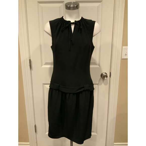 Martin Grant Paris Black Sleeveless DropWaist Sheath Dress, Size Large - Picture 1 of 7